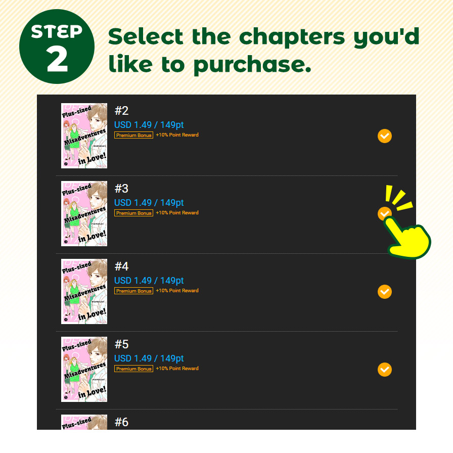 Step 2. Select the chapters you'd like to purchase. 