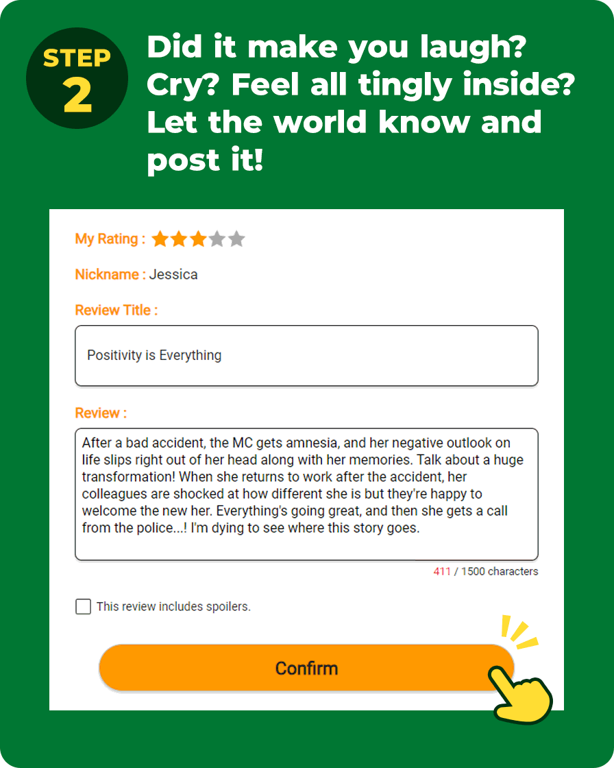 Step 2. Did it make you laugh? Cry? Feel all tingly inside? Let the world know and post it!