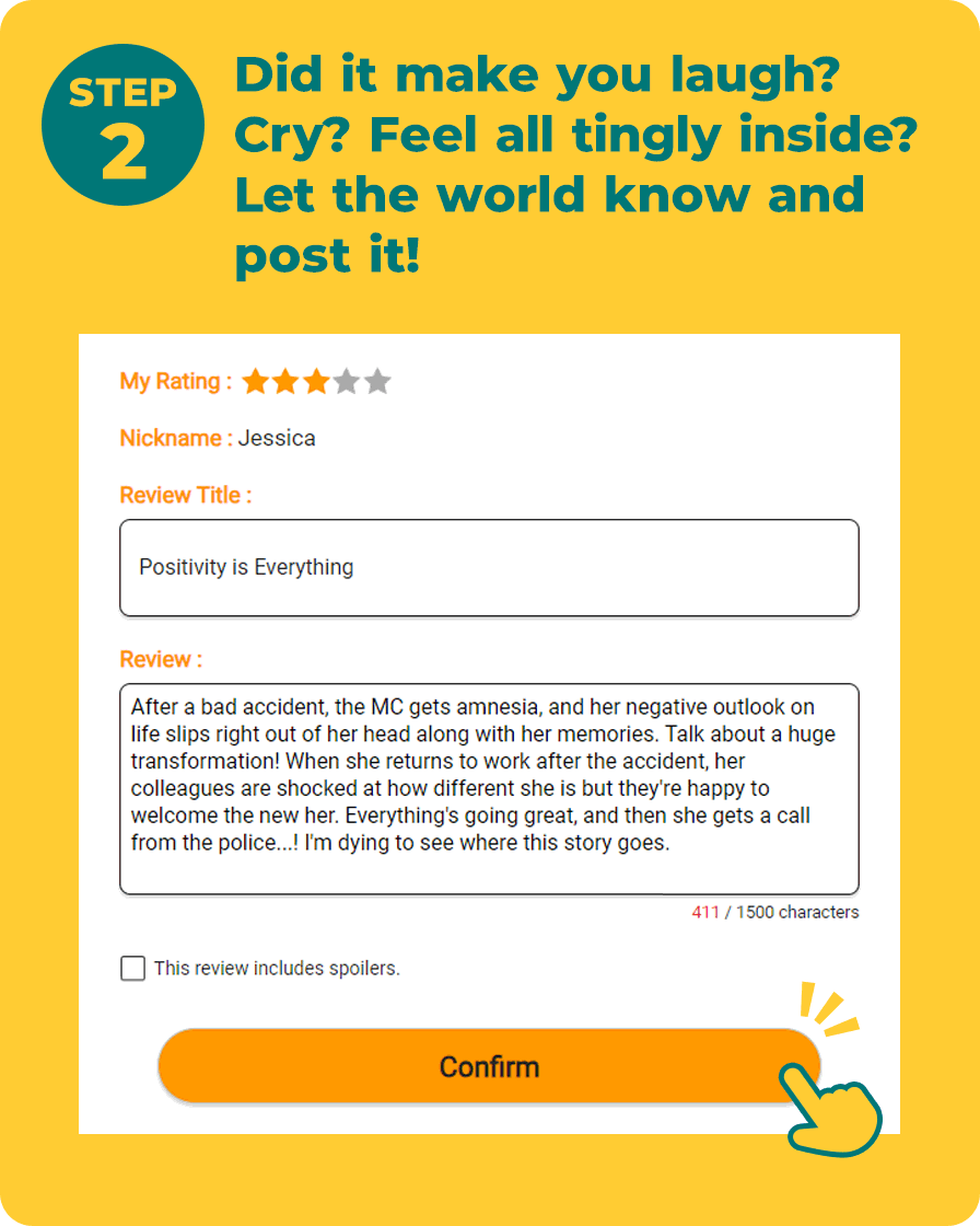 Step 2. Did it make you laugh? Cry? Feel all tingly inside? Let the world know and post it!