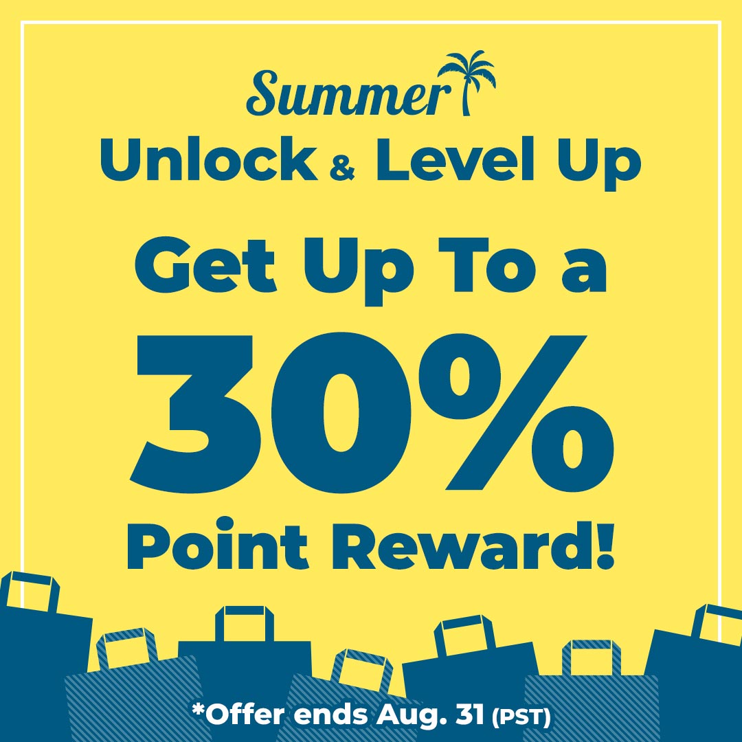 Summer Unlock & Level Up Get Up To a 30% Point Reward!