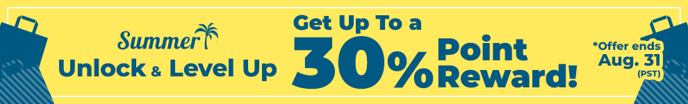 Summer Unlock & Level Up Get Up To a 30% Point Reward!