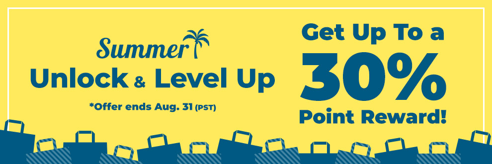 Summer Unlock & Level Up Get Up To a 30% Point Reward!